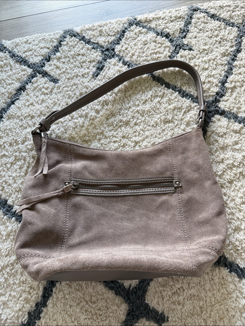 The Sak Sequoia Hobo Bag in Leather Single Shoulder Strap Mushroom Suede